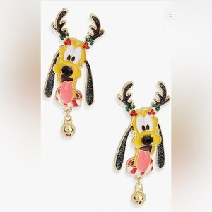 Disney X Baublebar Pluto Holiday Wearing Reindeer Dangle Earrings
